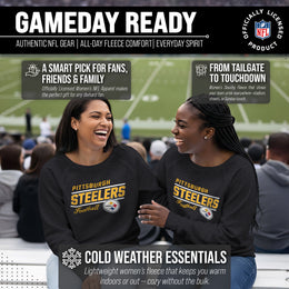 Pittsburgh Steelers NFL Womens Crew Neck Light Weight - Charcoal