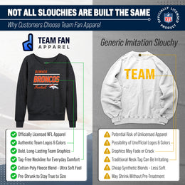 Denver Broncos NFL Womens Crew Neck Light Weight - Heather Charcoal