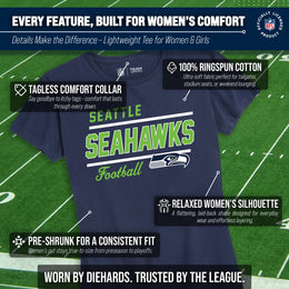 Seattle Seahawks NFL Gameday Women's Relaxed Fit T-shirt - Navy