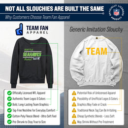 Seattle Seahawks NFL Womens Crew Neck Light Weight - Heather Charcoal