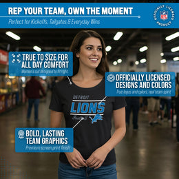 Detroit Lions NFL Gameday Women's Relaxed Fit T-shirt - Black