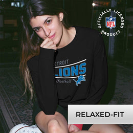 Detroit Lions NFL Womens Crew Neck Light Weight - Black