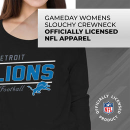 Detroit Lions NFL Womens Crew Neck Light Weight - Black