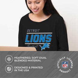 Detroit Lions NFL Womens Crew Neck Light Weight - Black