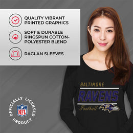Baltimore Ravens NFL Womens Crew Neck Light Weight - Black