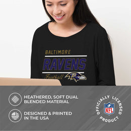 Baltimore Ravens NFL Womens Crew Neck Light Weight - Black