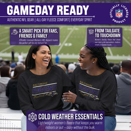 Baltimore Ravens NFL Womens Crew Neck Light Weight - Charcoal