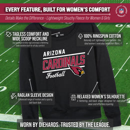 Arizona Cardinals NFL Womens Crew Neck Light Weight - Black