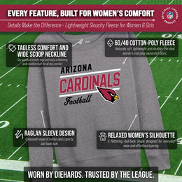 Arizona Cardinals NFL Womens Crew Neck Light Weight - Sport Gray