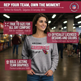 Arizona Cardinals NFL Womens Crew Neck Light Weight - Sport Gray
