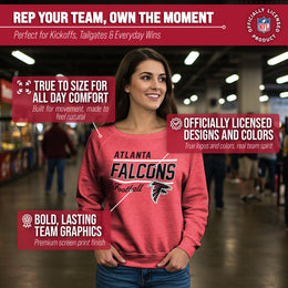 Atlanta Falcons NFL Womens Crew Neck Light Weight - Red