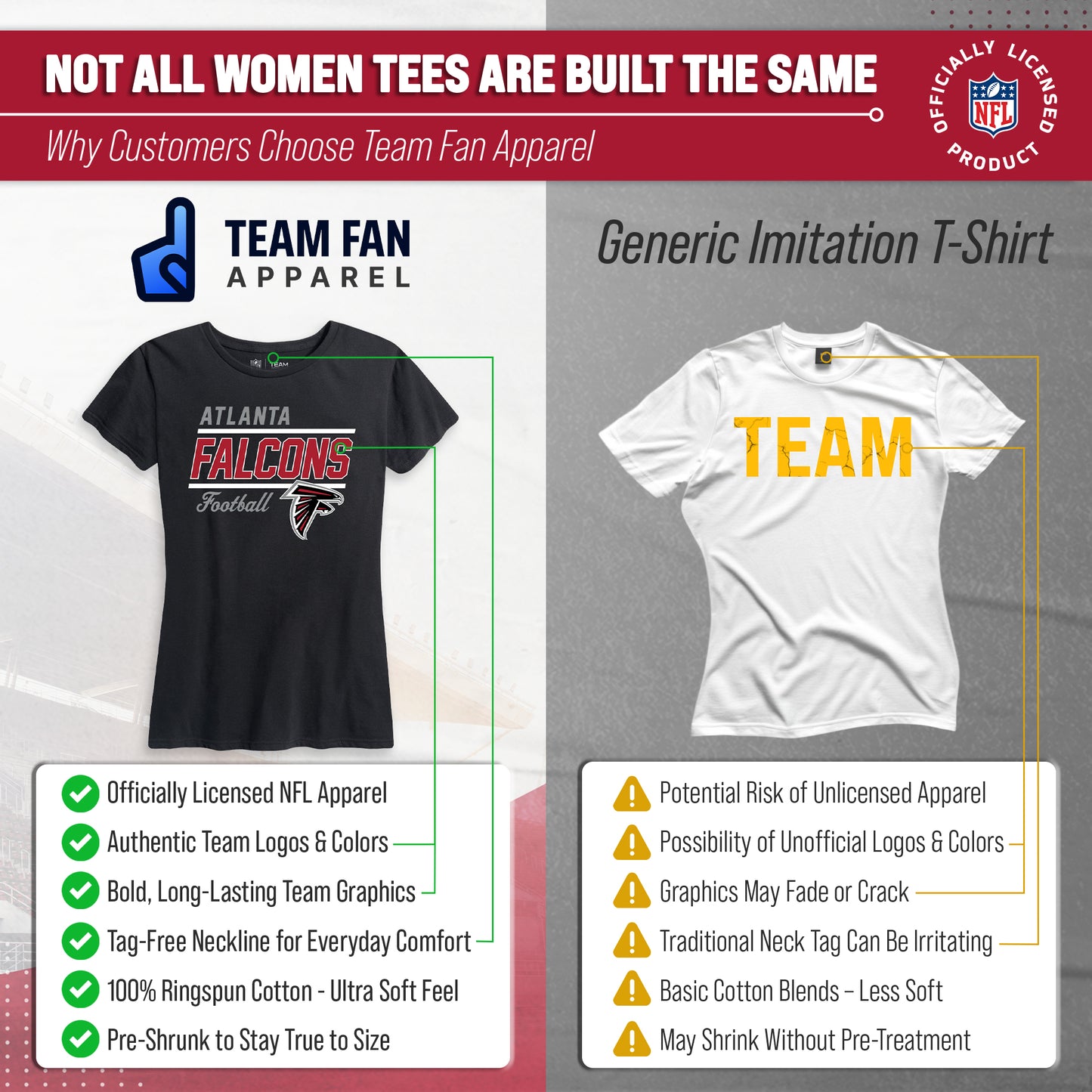Atlanta Falcons NFL Gameday Women's Relaxed Fit T-shirt - Black