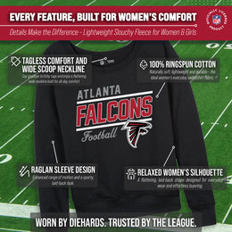 Atlanta Falcons NFL Womens Crew Neck Light Weight - Black