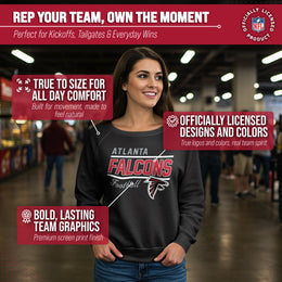 Atlanta Falcons NFL Womens Crew Neck Light Weight - Black