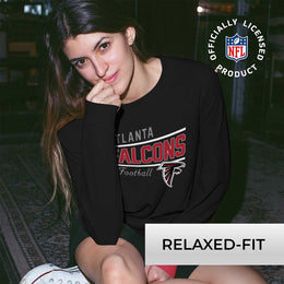 Atlanta Falcons NFL Womens Crew Neck Light Weight - Black