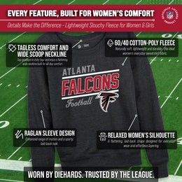 Atlanta Falcons NFL Womens Crew Neck Light Weight - Charcoal