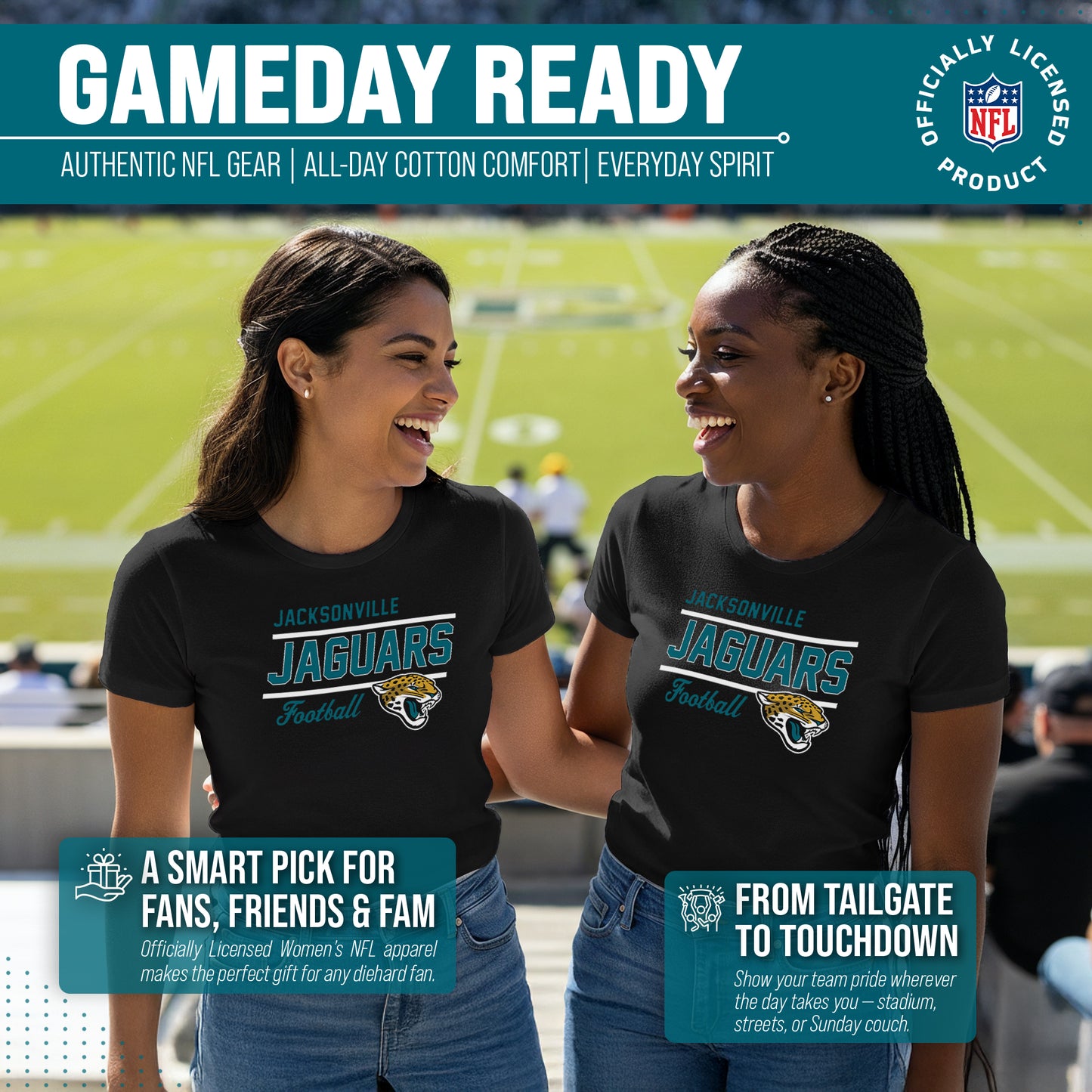 Jacksonville Jaguars NFL Gameday Women's Relaxed Fit T-shirt - Black