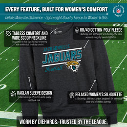 Jacksonville Jaguars NFL Womens Crew Neck Light Weight - Charcoal