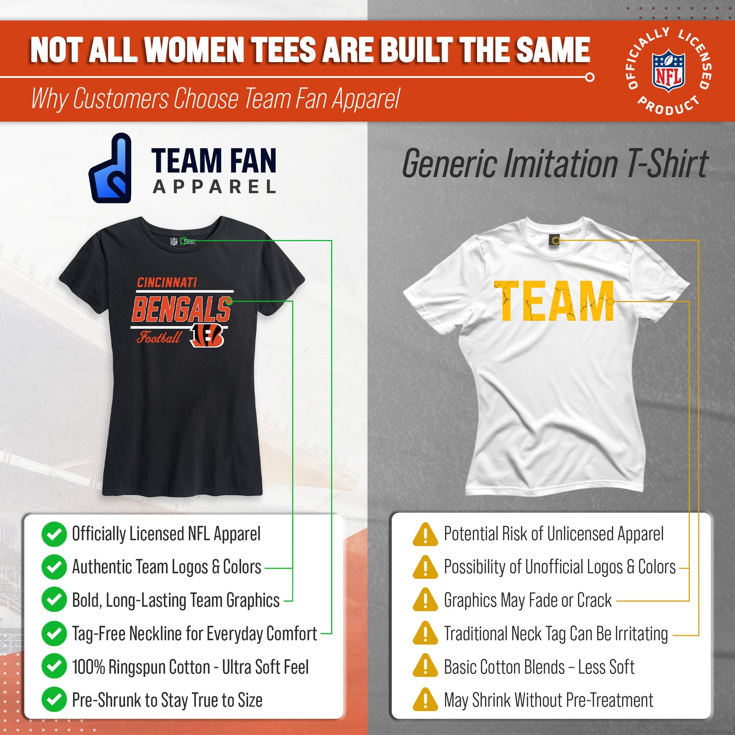 Cincinnati Bengals NFL Gameday Women's Relaxed Fit T-shirt - Black