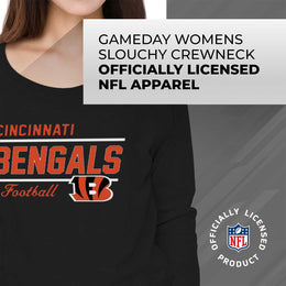 Cincinnati Bengals NFL Womens Crew Neck Light Weight - Black