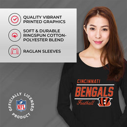 Cincinnati Bengals NFL Womens Crew Neck Light Weight - Black