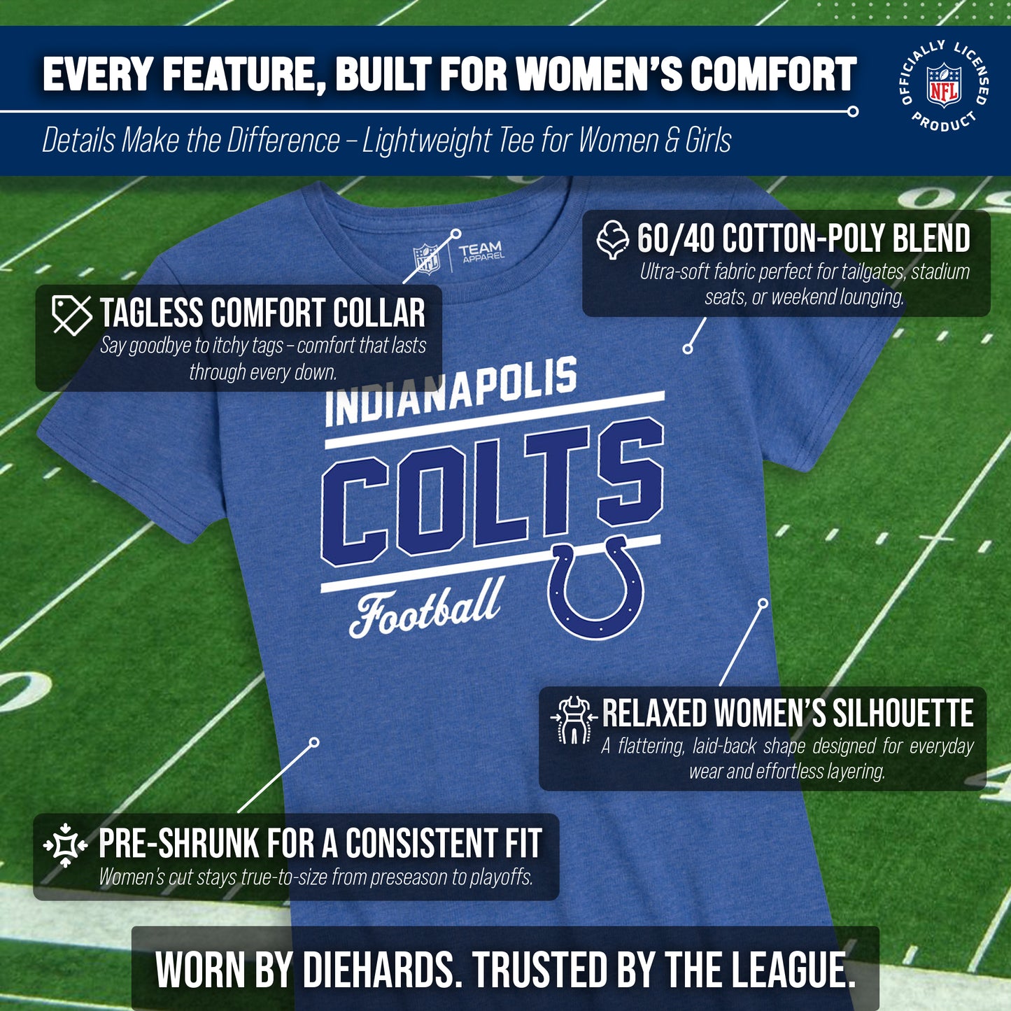 Indianapolis Colts NFL Gameday Women's Relaxed Fit T-shirt - Royal