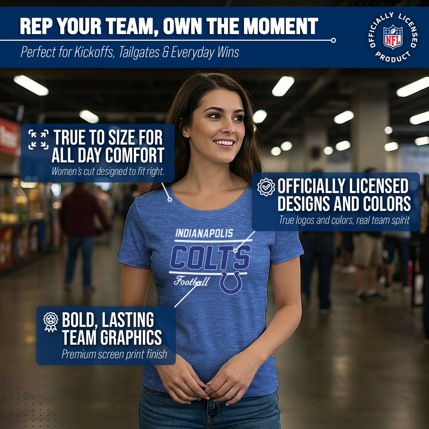 Indianapolis Colts NFL Gameday Women's Relaxed Fit T-shirt - Royal