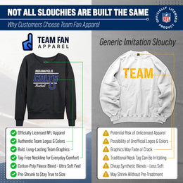 Indianapolis Colts NFL Womens Gameday French Terry Slouchy Top- Raglan Sleeves - Heather Charcoal