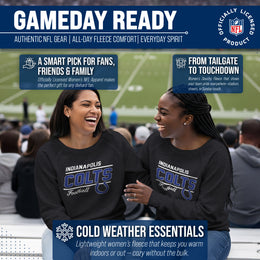 Indianapolis Colts NFL Womens Gameday French Terry Slouchy Top- Raglan Sleeves - Heather Charcoal