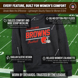 Cleveland Browns NFL Womens Crew Neck Light Weight - Charcoal