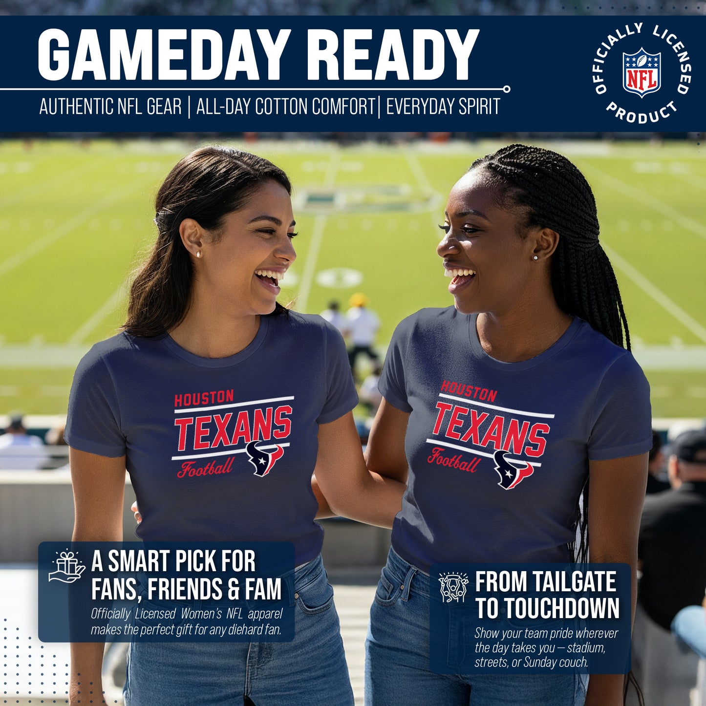 Houston Texans NFL Gameday Women's Relaxed Fit T-shirt - Navy