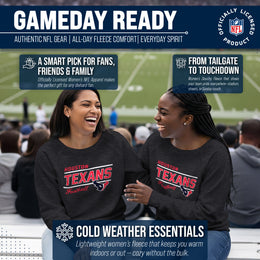 Houston Texans NFL Womens Crew Neck Light Weight - Heather Charcoal