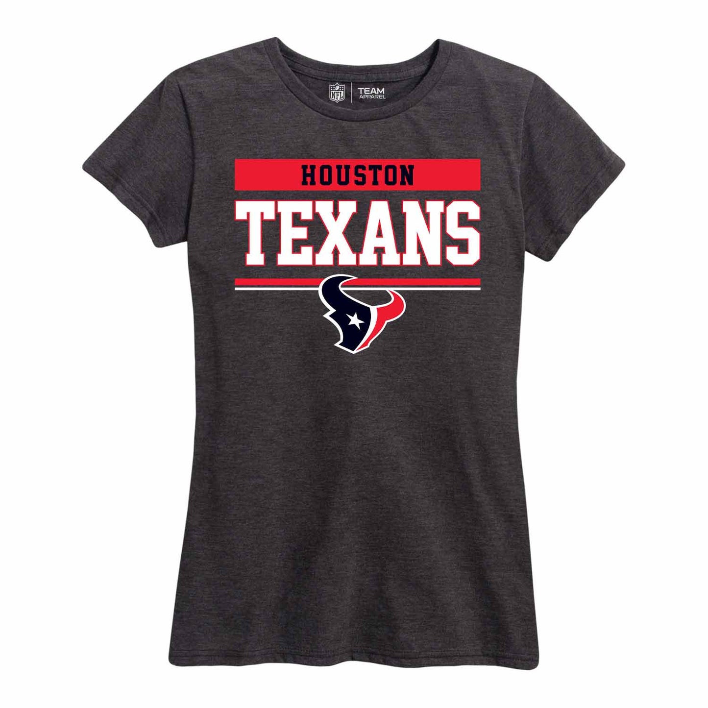 Houston Texans NFL Women's Team Block Charcoal Tagless T-Shirt - Charcoal