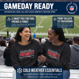 New England Patriots NFL Womens Crew Neck Light Weight - Heather Charcoal