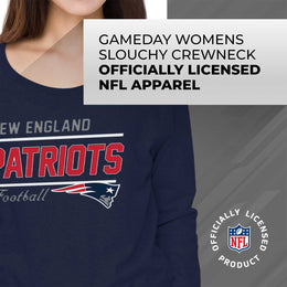 New England Patriots NFL Womens Crew Neck Light Weight - Navy