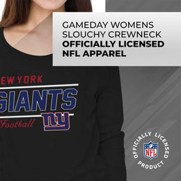 New York Giants NFL Womens Crew Neck Light Weight - Black
