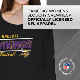 Minnesota Vikings NFL Womens Crew Neck Light Weight - Black