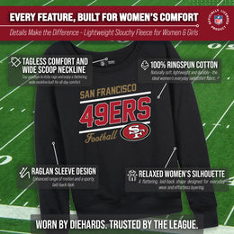 San Francisco 49ers NFL Womens Crew Neck Light Weight - Black