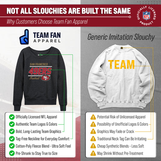 San Francisco 49ers NFL Womens Crew Neck Light Weight - Charcoal