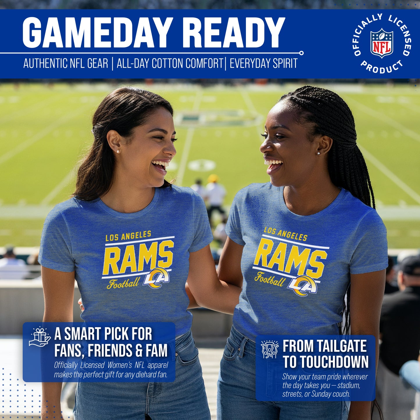 Los Angeles Rams NFL Gameday Women's Relaxed Fit T-shirt - Royal