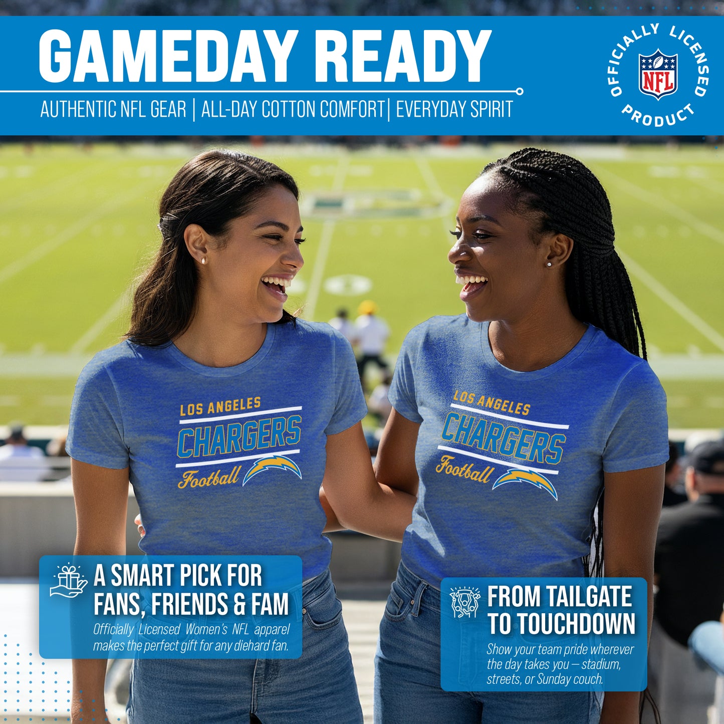 Los Angeles Chargers NFL Gameday Women's Relaxed Fit T-shirt - Royal