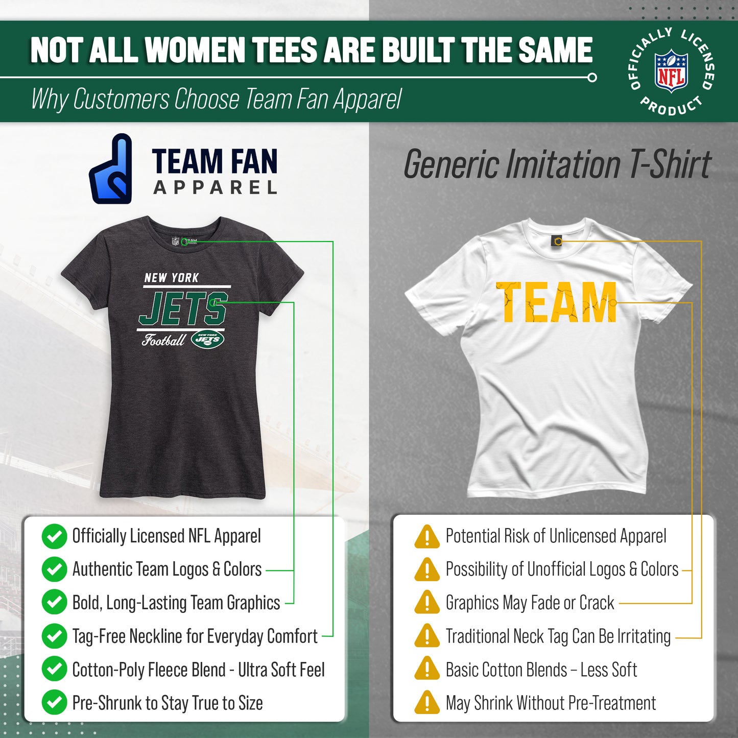 New York Jets NFL Gameday Women's Relaxed Fit T-shirt - Black