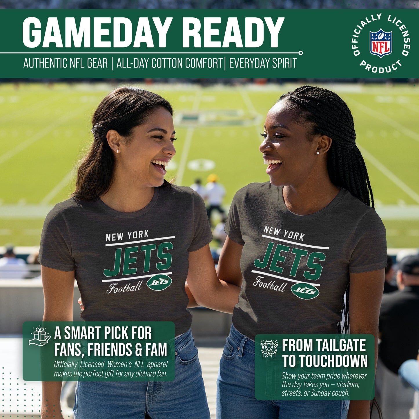 New York Jets NFL Gameday Women's Relaxed Fit T-shirt - Black