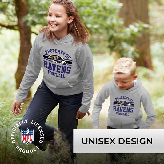 Baltimore Ravens NFL Youth Property Of Hooded Sweatshirt - Sport Gray