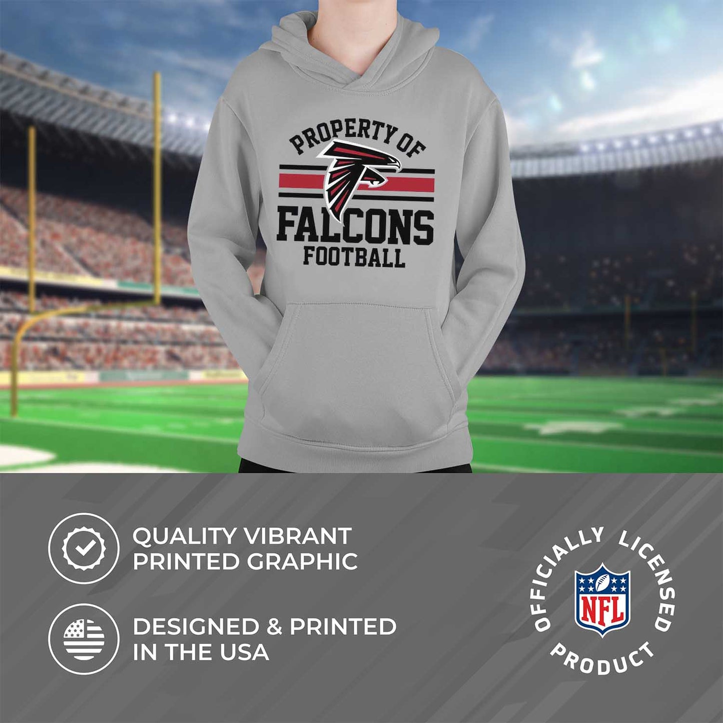 Atlanta Falcons NFL Youth Property Of Hooded Sweatshirt - Sport Gray