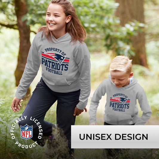 New England Patriots NFL Youth Property Of Hooded Sweatshirt - Sport Gray