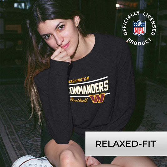 Washington Commanders NFL Womens Crew Neck Light Weight - Heather Charcoal