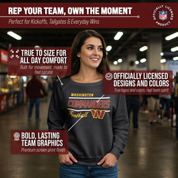 Washington Commanders NFL Womens Crew Neck Light Weight - Heather Charcoal