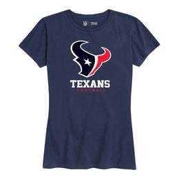Houston Texans Women's NFL Ultimate Fan Logo Short Sleeve T-Shirt - Navy