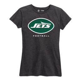 New York Jets Women's NFL Ultimate Fan Logo Short Sleeve T-Shirt - Charcoal